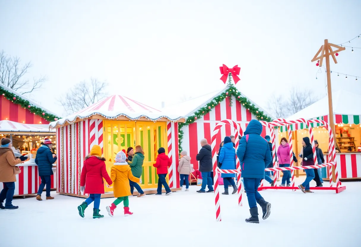 Families enjoying winter festivities at Boston Children's Winter Festival