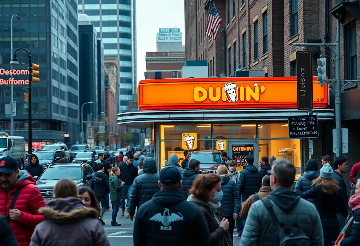 Dunkin' shop in Boston's South End with police presence