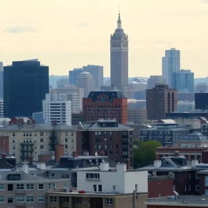 A scenic view of Boston's skyline showing a variety of residential buildings.