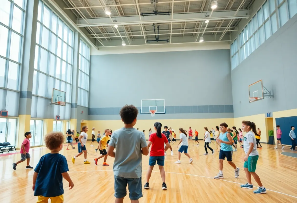 Renovated basketball gym at the Edgerley Family South Boston Boys & Girls Club