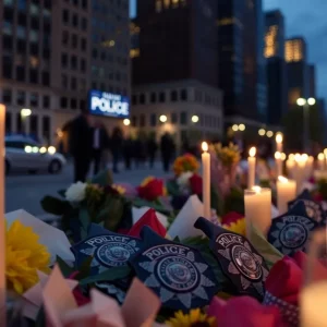 Community candlelight vigil honoring Detective Mark Walsh.