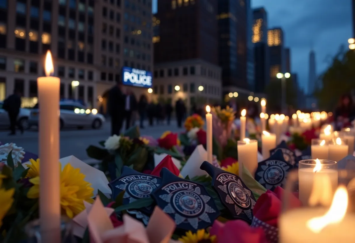 Community candlelight vigil honoring Detective Mark Walsh.