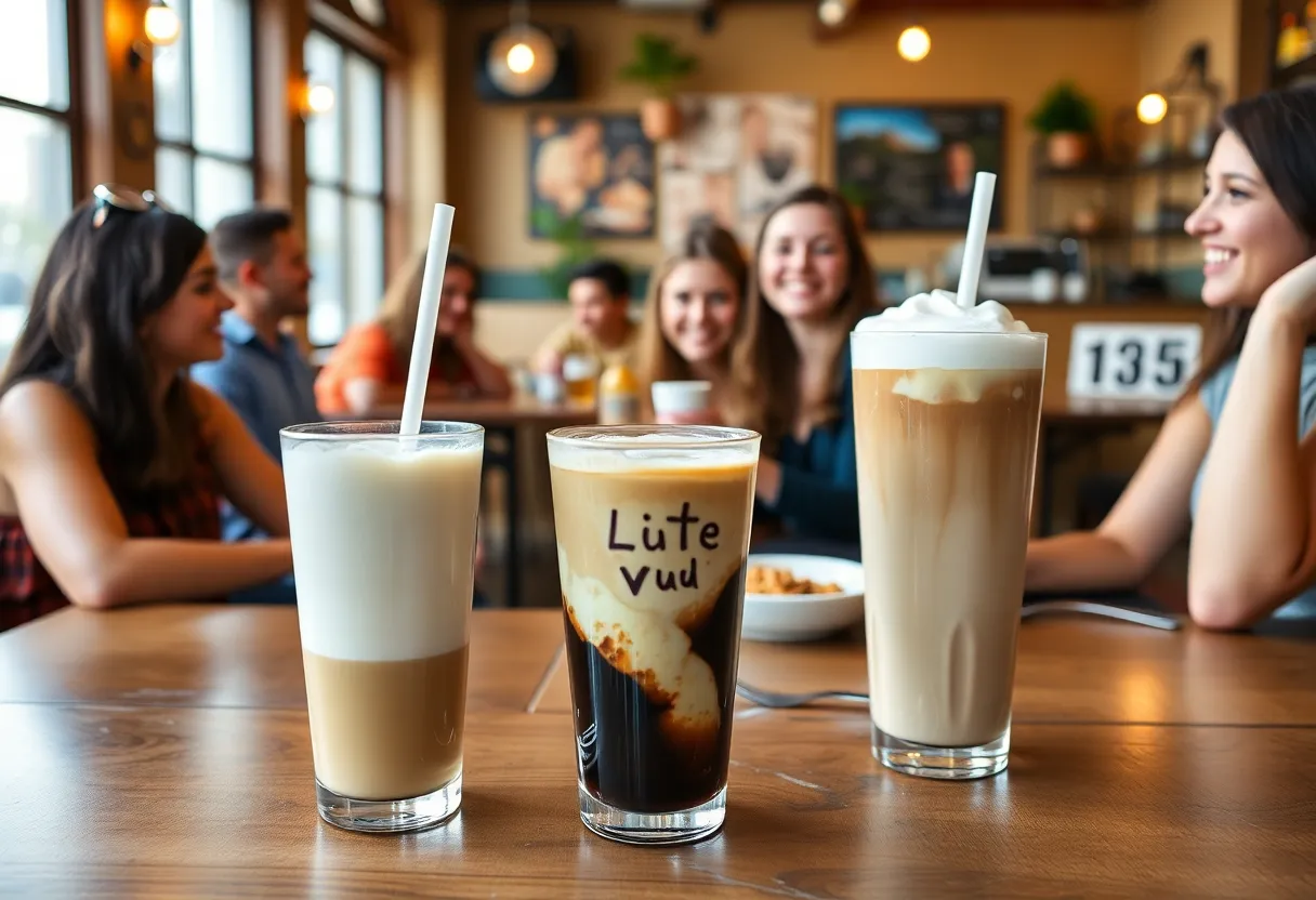 Dunkin' coffees with nondairy milk options and a dinner party scene