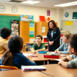 Students engaged in a classroom activity in a top-rated school in Greater Boston