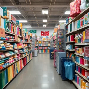 Closed Joann store with a 'Going Out of Business' sign