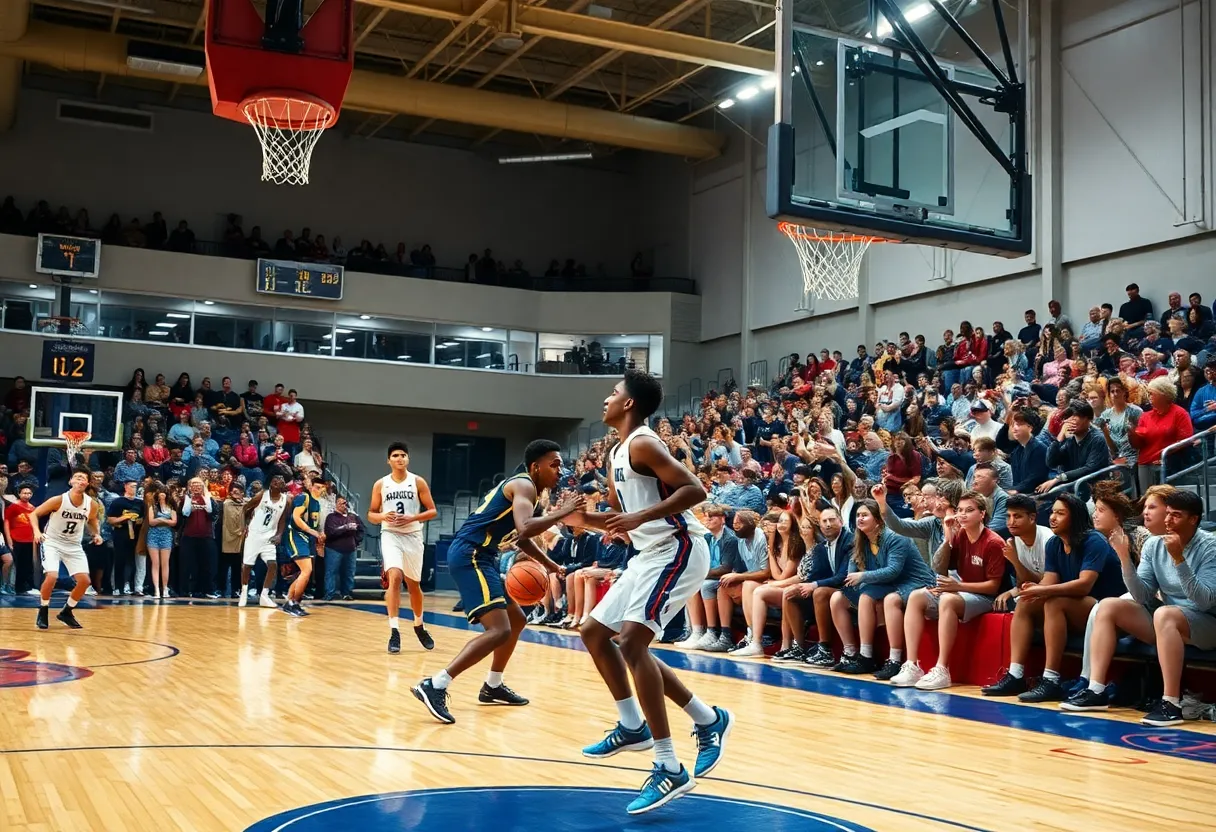 Keene State men's basketball team in action during a game