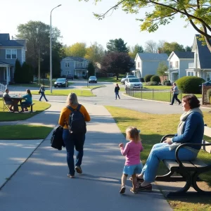 Community members enjoying a safe neighborhood in Lynn, Massachusetts