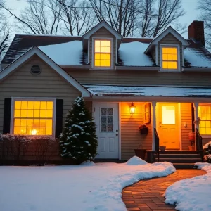 A warm and cozy Massachusetts home in winter