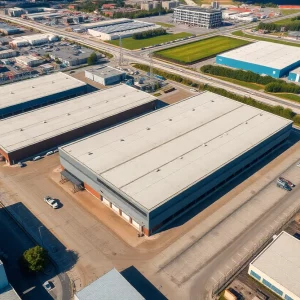 Aerial view of industrial properties acquired by Mohr Capital