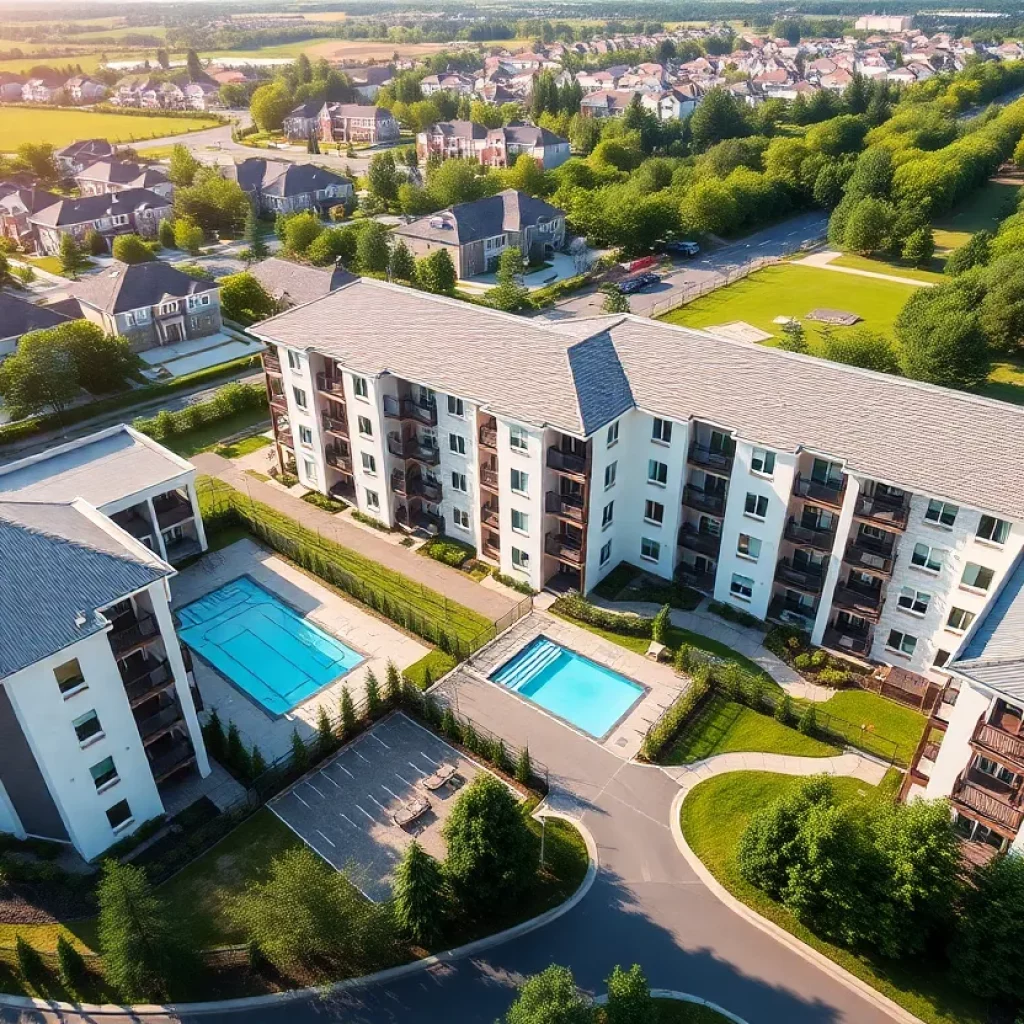 A visual representation of the Alta Abington Station housing development in Abington, MA.