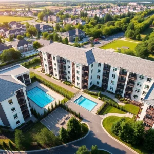 A visual representation of the Alta Abington Station housing development in Abington, MA.