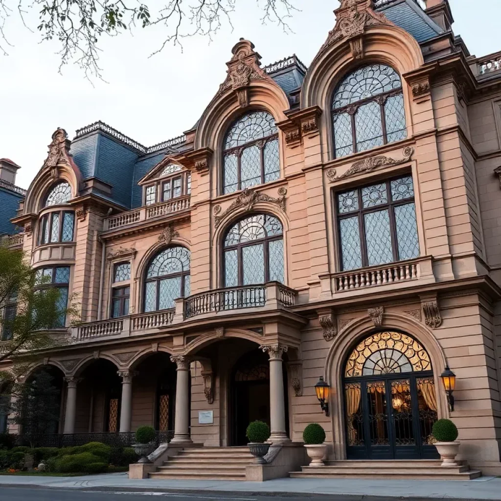 Exterior view of the historic Ayer Mansion in Boston