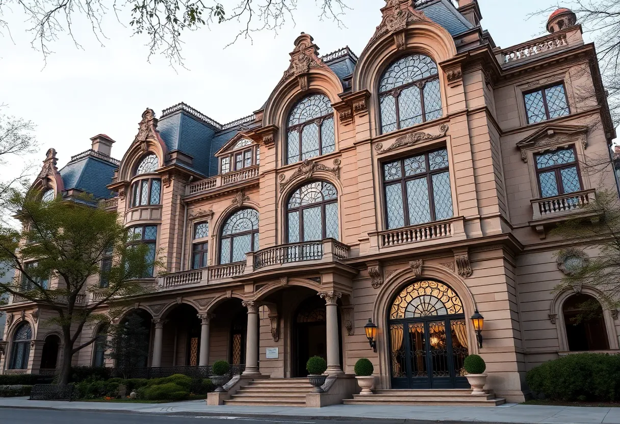 Exterior view of the historic Ayer Mansion in Boston