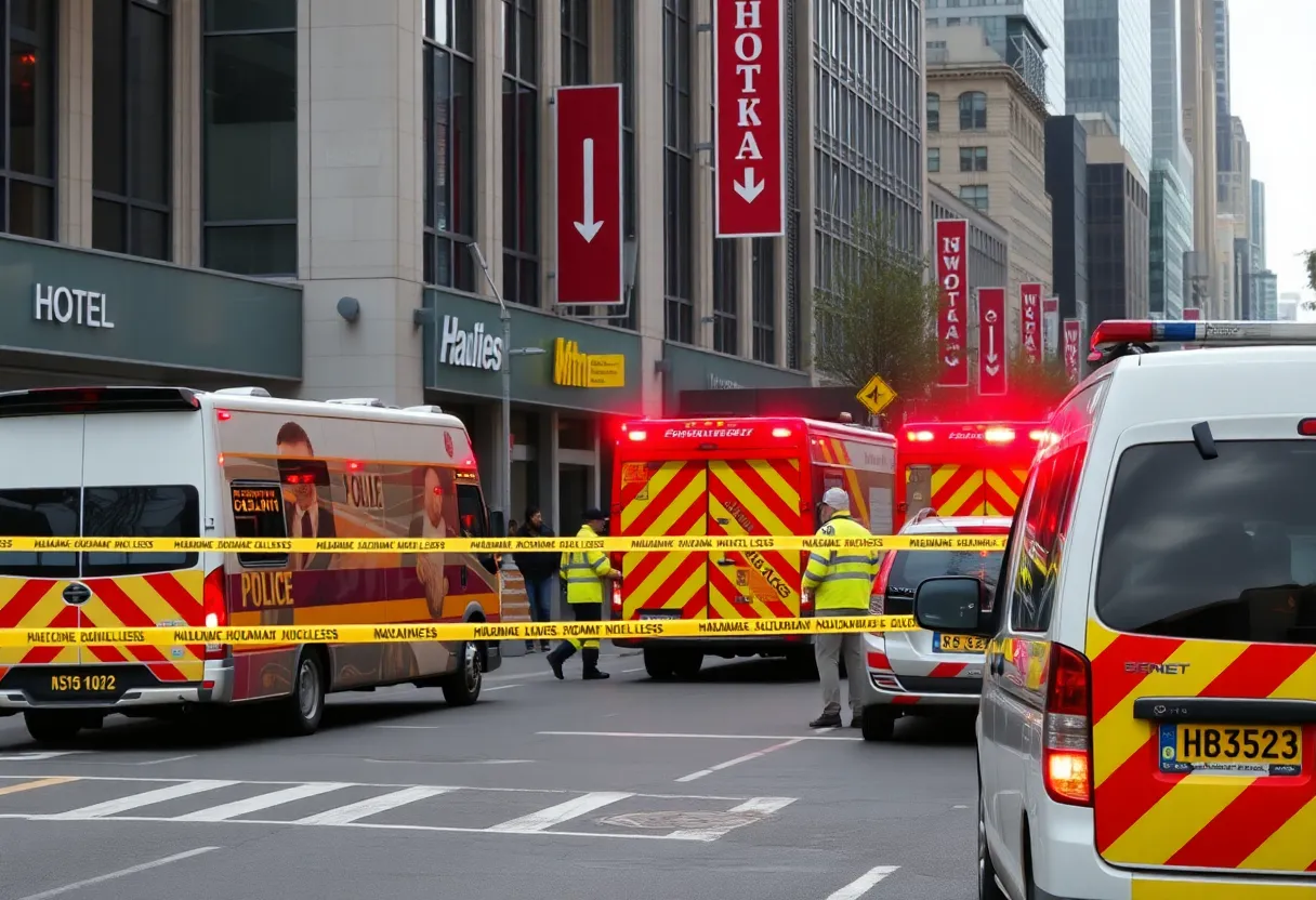 Emergency response to a chemical spill at the Citizen M Hotel in Boston.