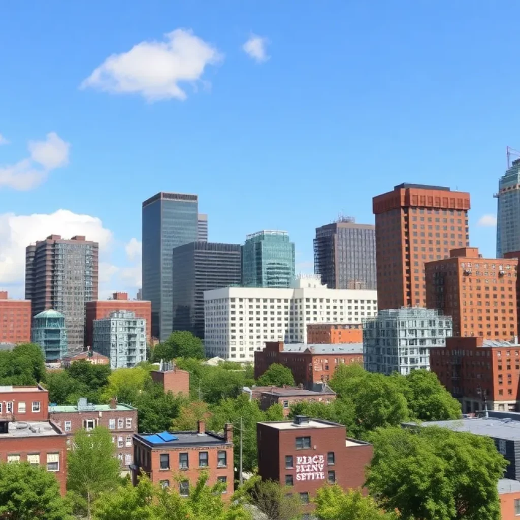 Boston's urban landscape showcasing sustainability initiatives