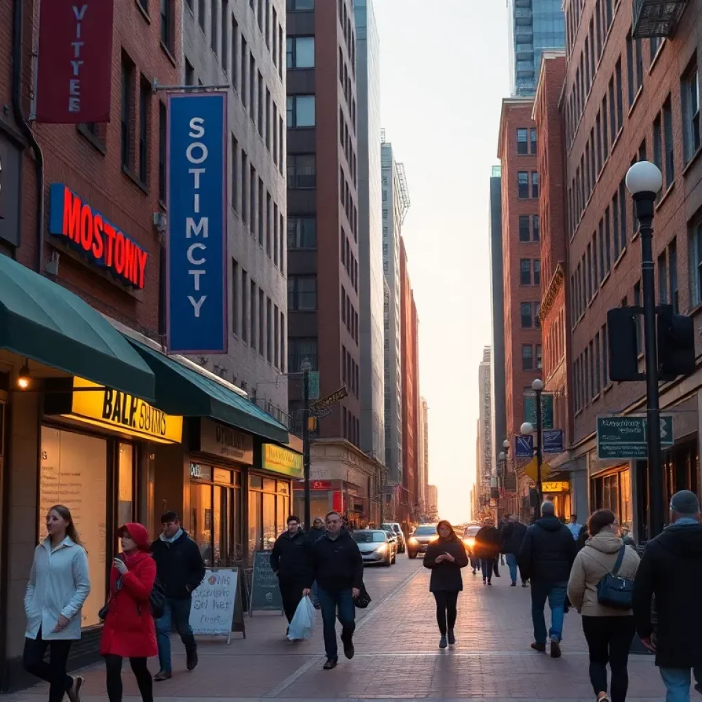 Downtown Crossing in Boston after a shooting incident