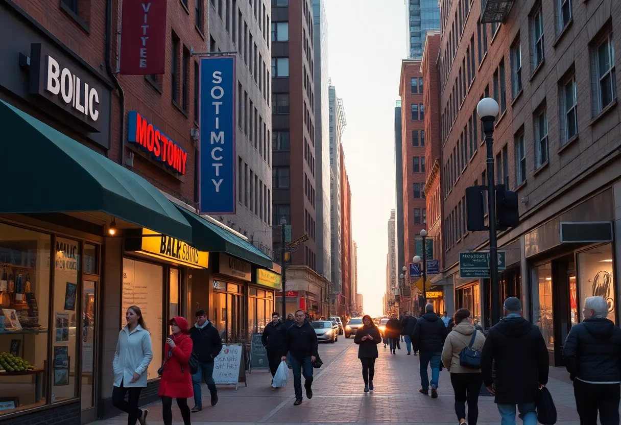 Downtown Crossing in Boston after a shooting incident