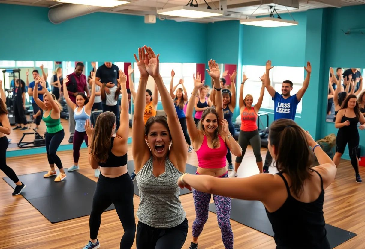 Participants engaged in various fitness classes in Boston