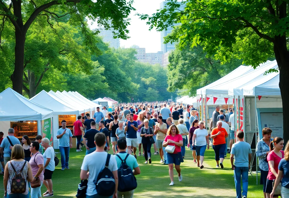 People enjoying free events in Boston parks