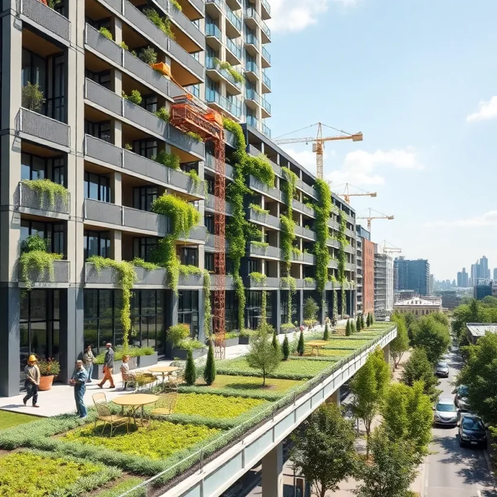 Conceptual image of transformed office buildings into residential units in Boston.
