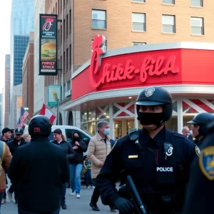 Boston police responding to a crime scene
