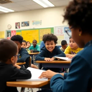 Students in a Boston Public School classroom engaged in learning.