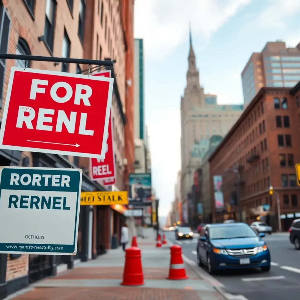 Urban street view of Boston highlighting rental properties