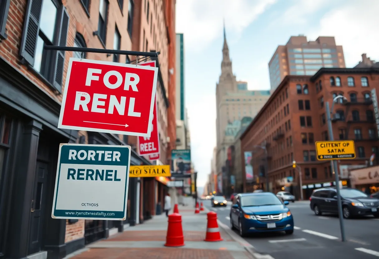 Urban street view of Boston highlighting rental properties