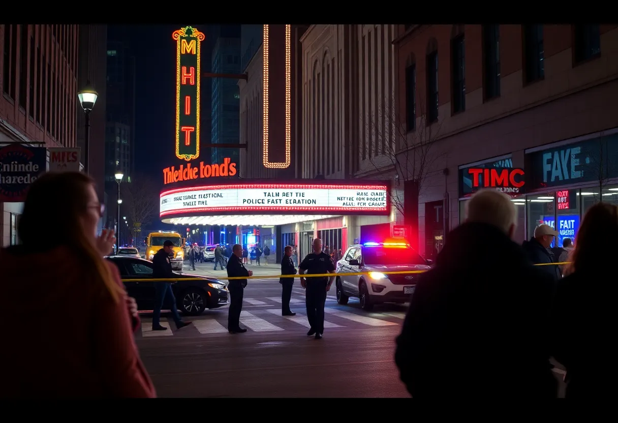 Police investigating a shooting scene near AMC Boston Common
