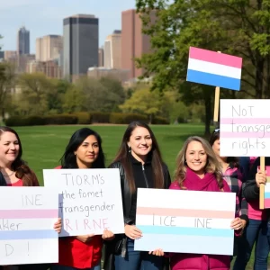 Supporters advocating for transgender rights in Boston