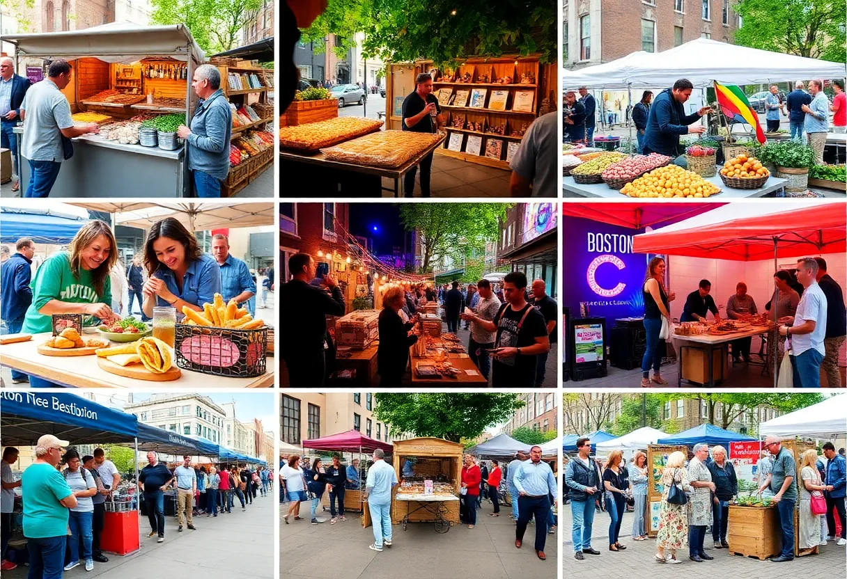 Collage of weekend events in Boston including food feasts and music festivals