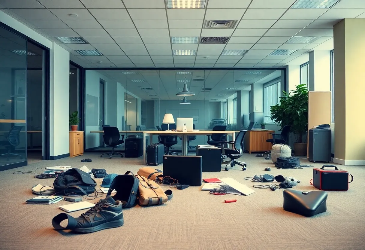 Empty office space at Brightcove post-layoffs