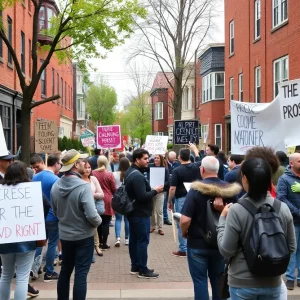 Residents of Somerville gather for a rally supporting civil rights and protesting governmental actions.