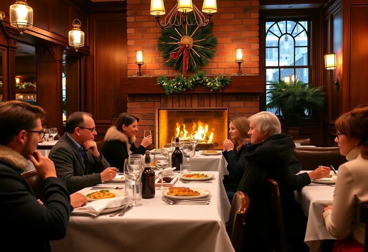 Cozy restaurant dining in Boston during winter 2025