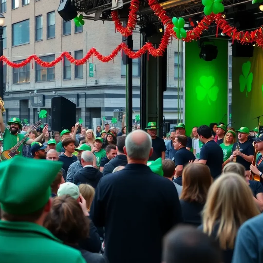 Crowd at Dropkick Murphys concert during St. Patrick's Day in Boston