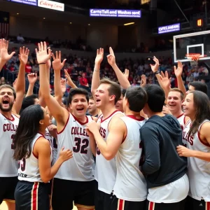 KSC basketball team celebrating their championship victory