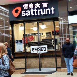 Latino's Cuisine restaurant with 'seized' sign