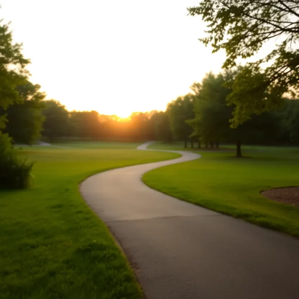 A tranquil park scene symbolizing legacy and compassion.