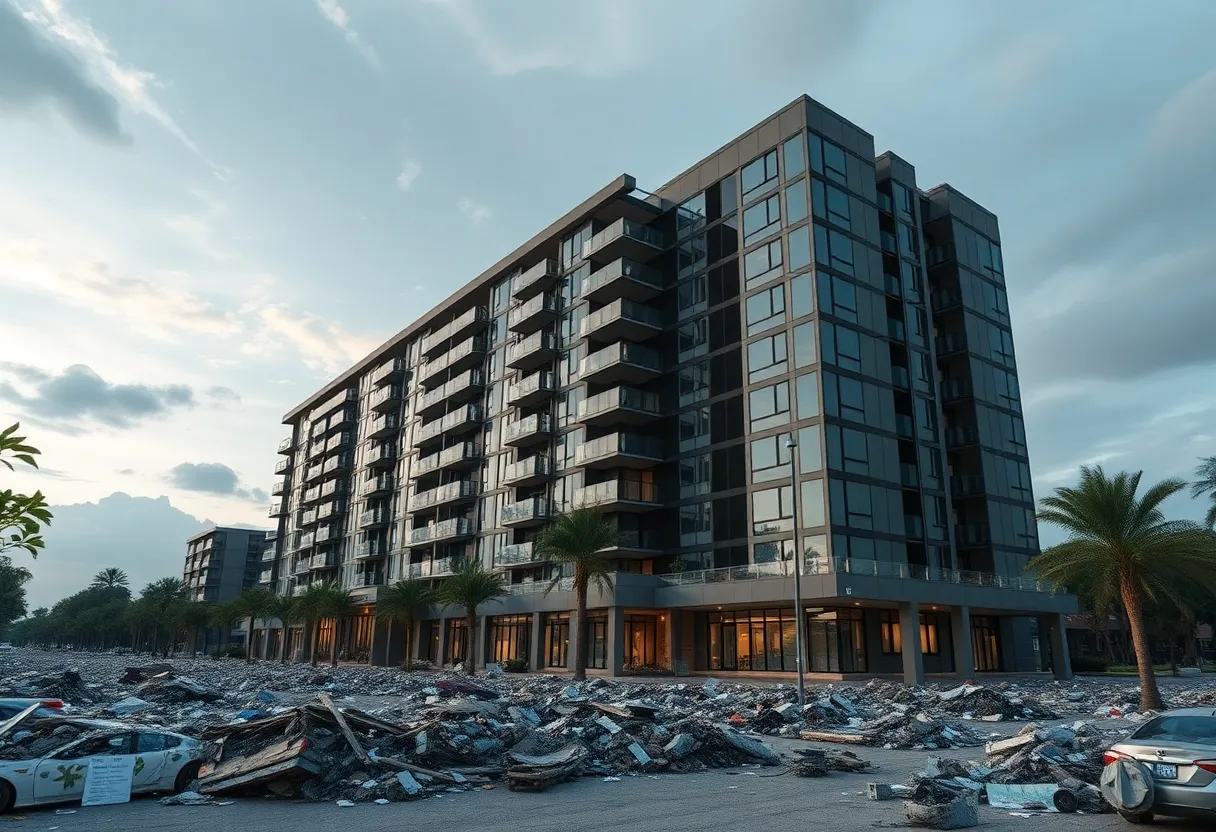 Exterior view of a luxury apartment complex in Boston