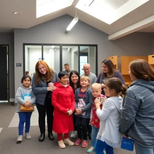 Families at an emergency shelter in Massachusetts receiving assistance