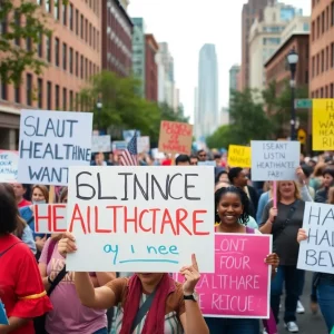 Community rally in Massachusetts against Medicaid cuts