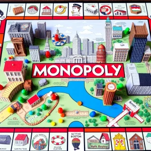 Custom Monopoly Board showcasing Boston landmarks