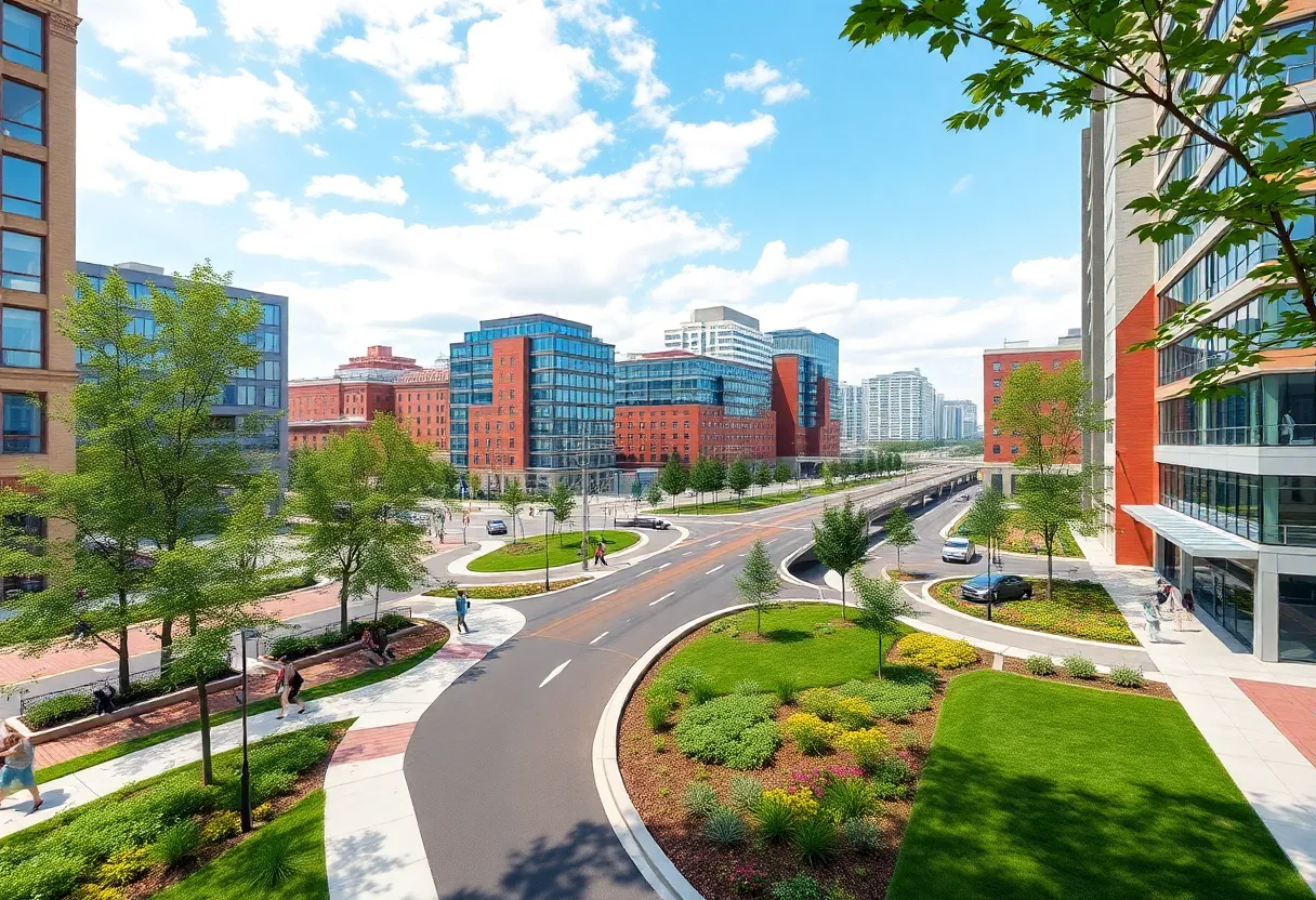 A conceptual image of Morrissey Boulevard's transformation