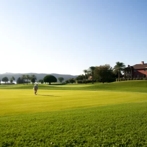 Futuristic golf arena hosting Tomorrow's Golf League