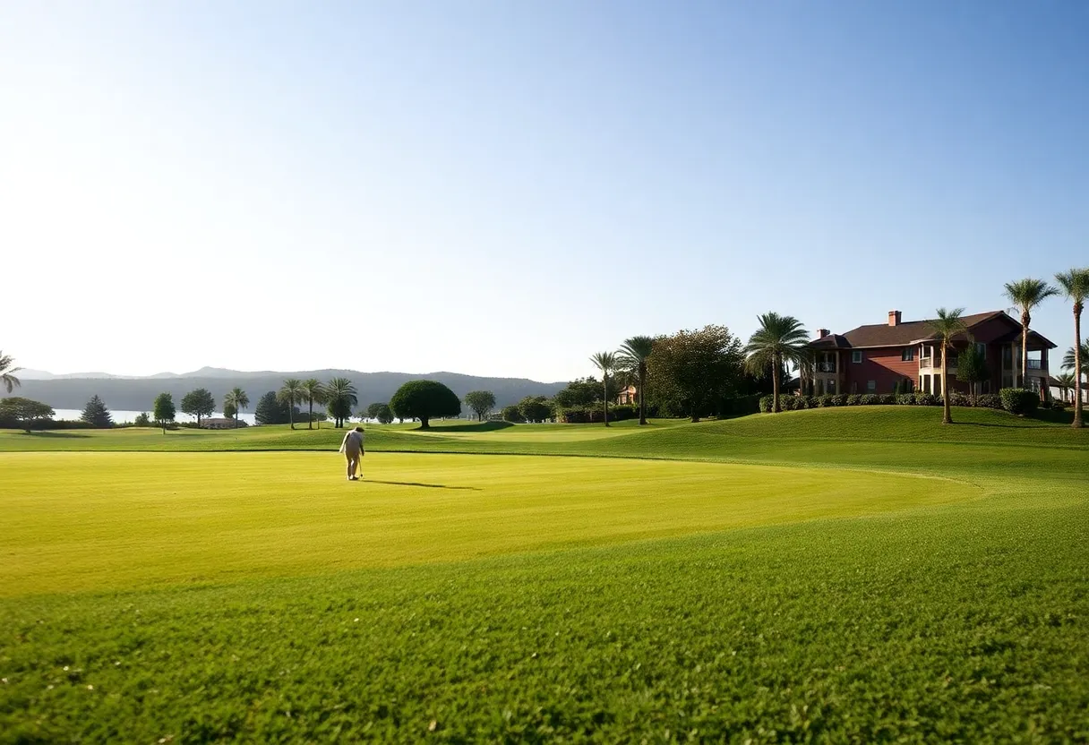 Futuristic golf arena hosting Tomorrow's Golf League
