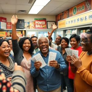 Celebration of a Powerball winner in Dorchester