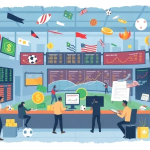 Illustration of stock trading and betting concepts merging
