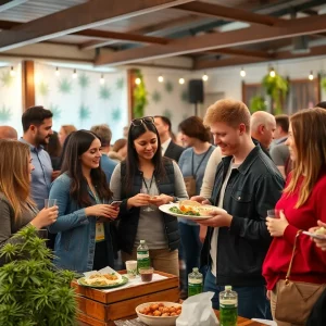 People enjoying social marijuana consumption in a welcoming setting
