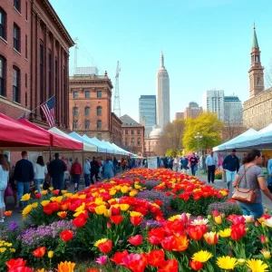 People enjoying festivals in Boston during spring