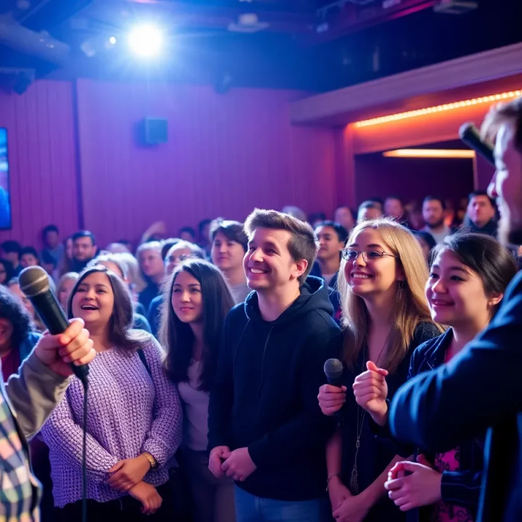 Audience enjoying a comedy show at the Wang Theatre in Boston
